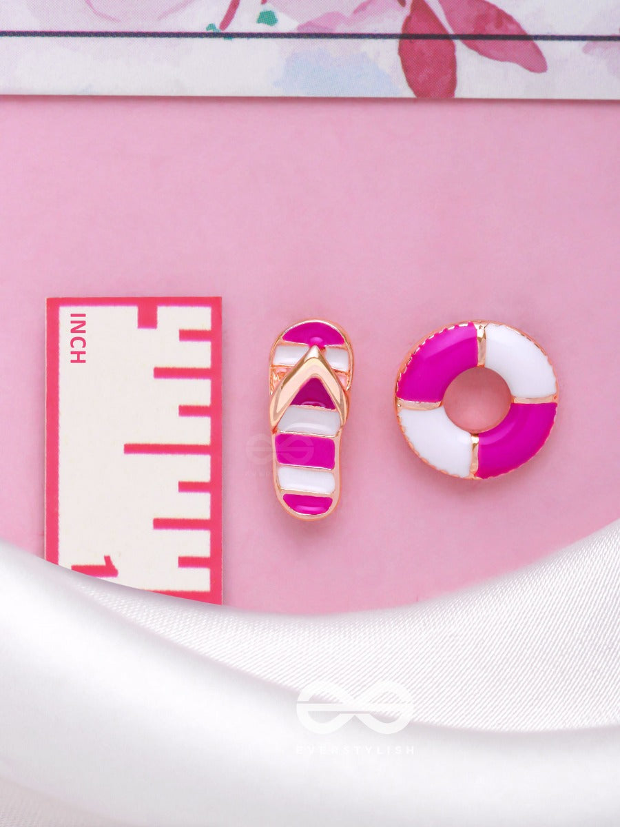 Footloose 'N Swim Tube - Golden Embellished Stud Earrings