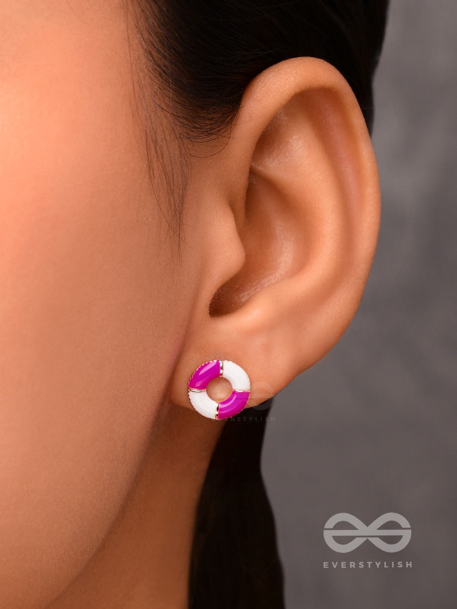 Footloose 'N Swim Tube - Golden Embellished Stud Earrings
