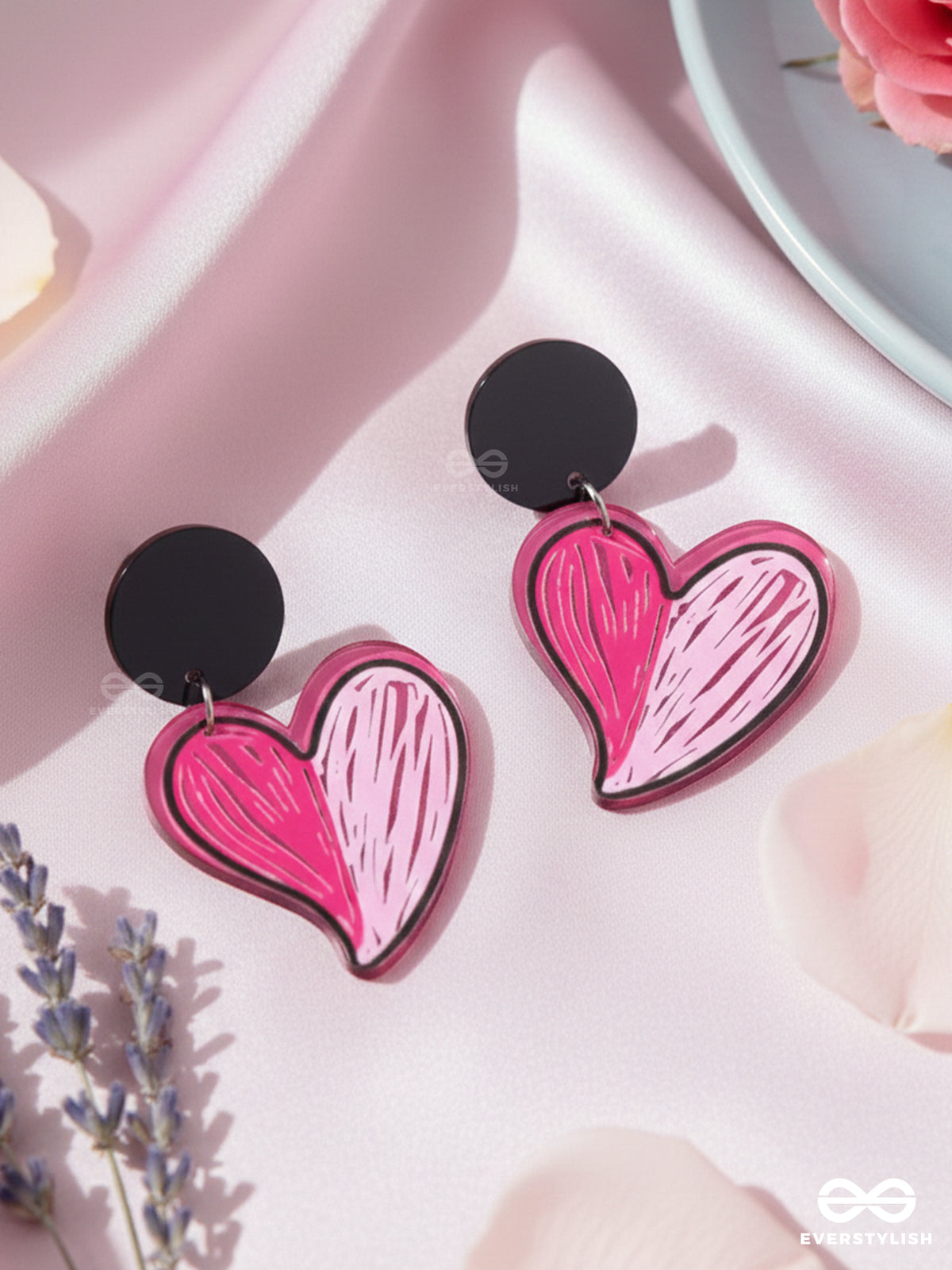 Rosy Retro Romance - Casual Acrylic Earrings