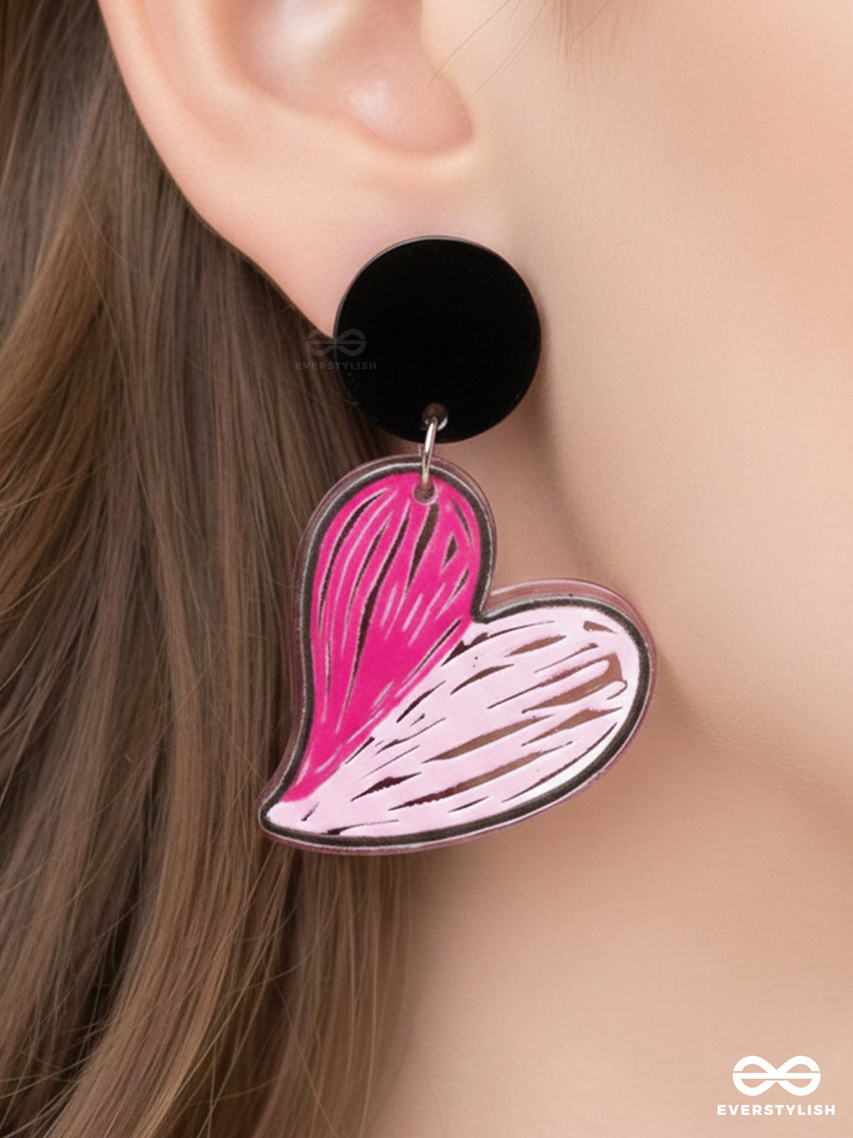 Rosy Retro Romance - Casual Acrylic Earrings