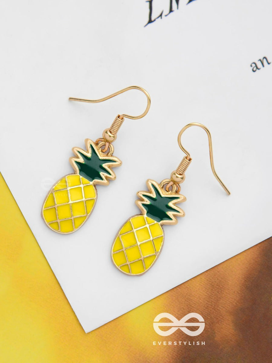 Pineapple Pops - Golden Embellished Earrings