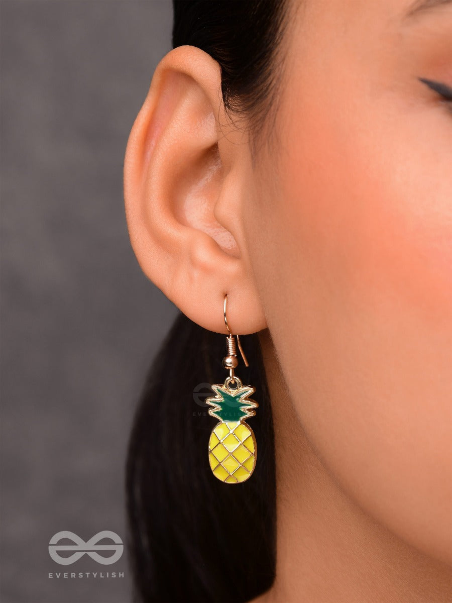 Pineapple Pops - Golden Embellished Earrings