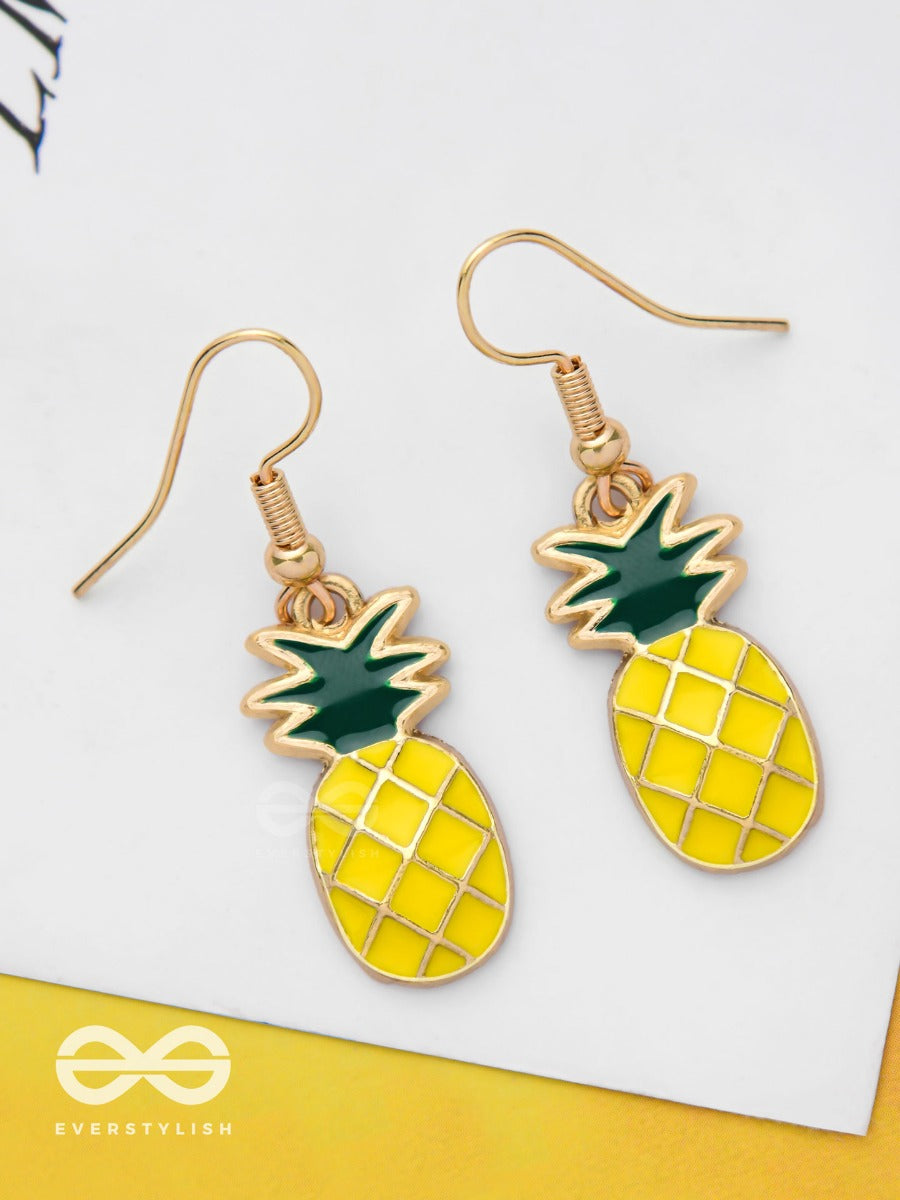 Pineapple Pops - Golden Embellished Earrings
