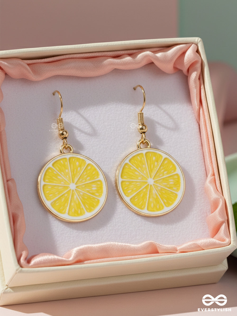 The Sour Splash - Golden Embellished Earrings