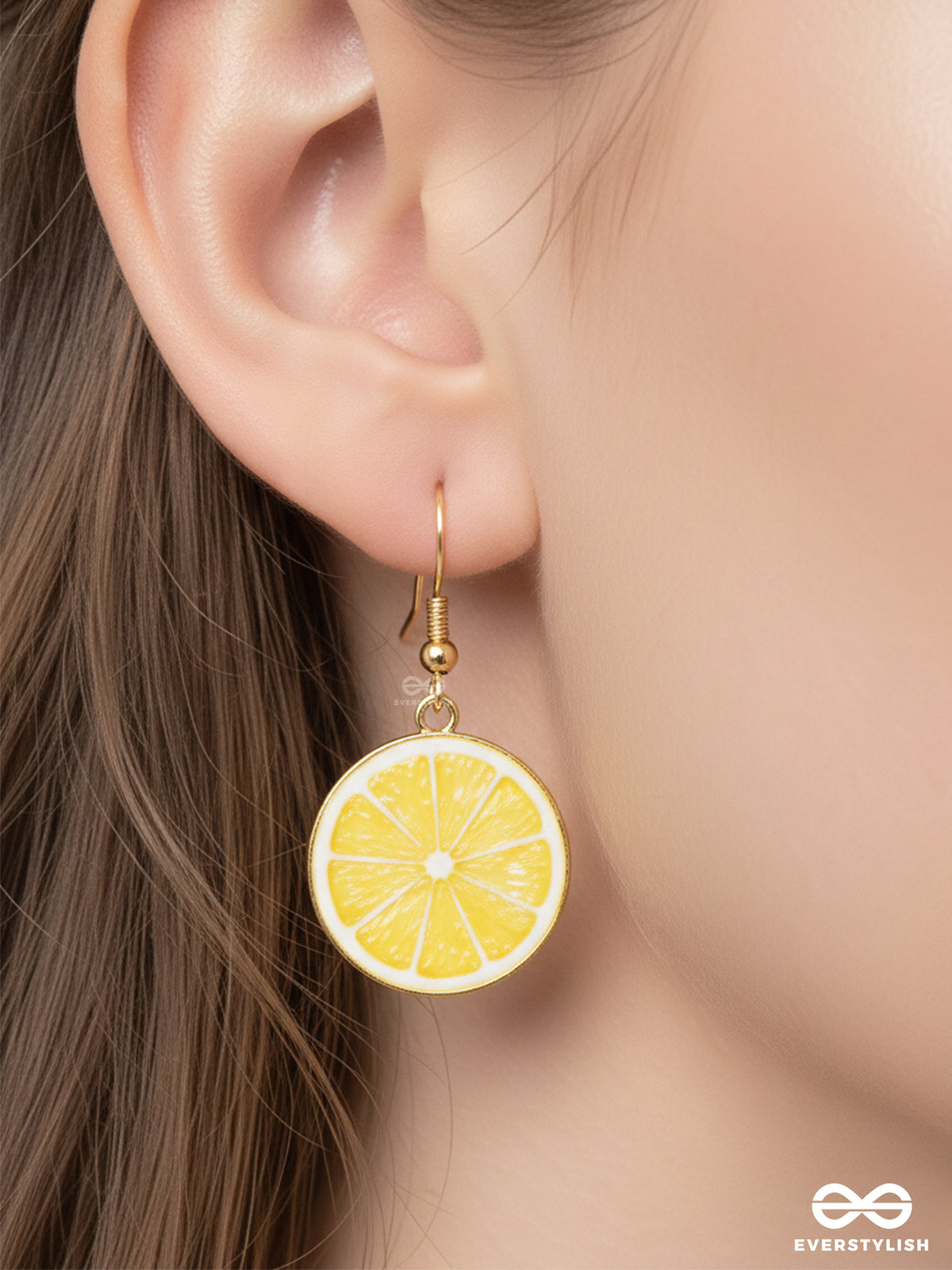 The Sour Splash - Golden Embellished Earrings