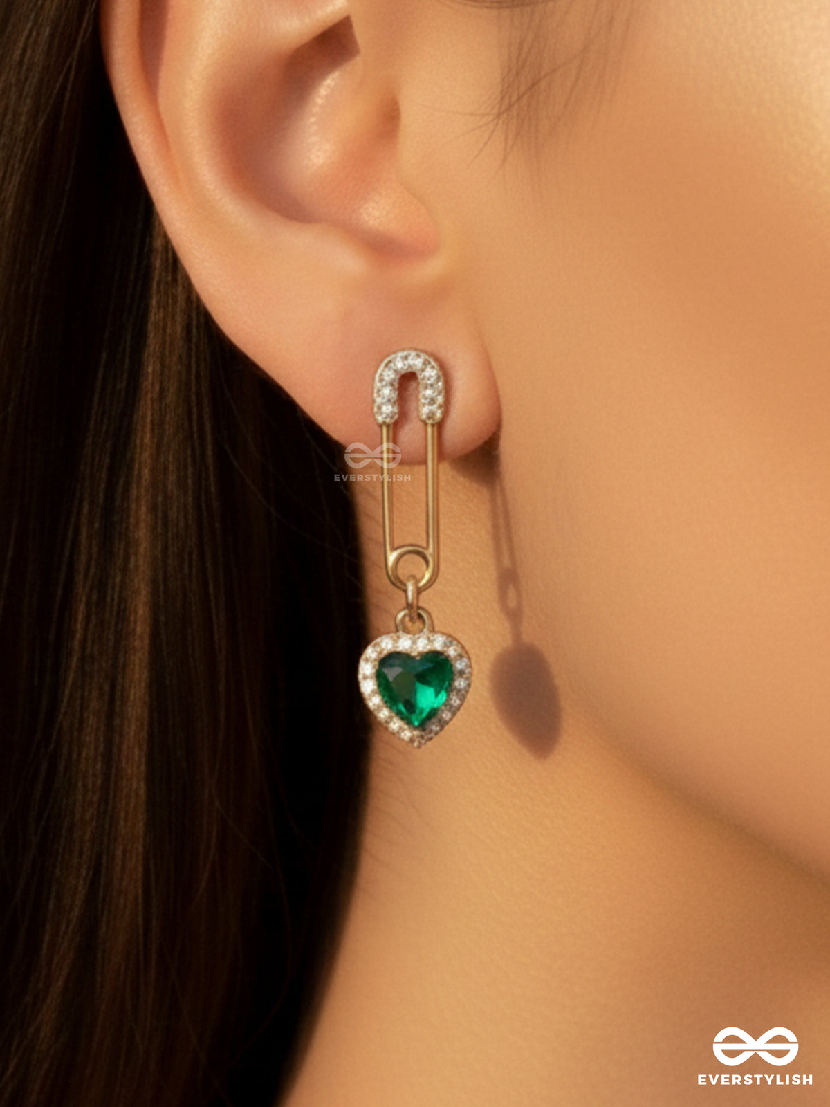 Safely In Love - Golden Embellished Earrings