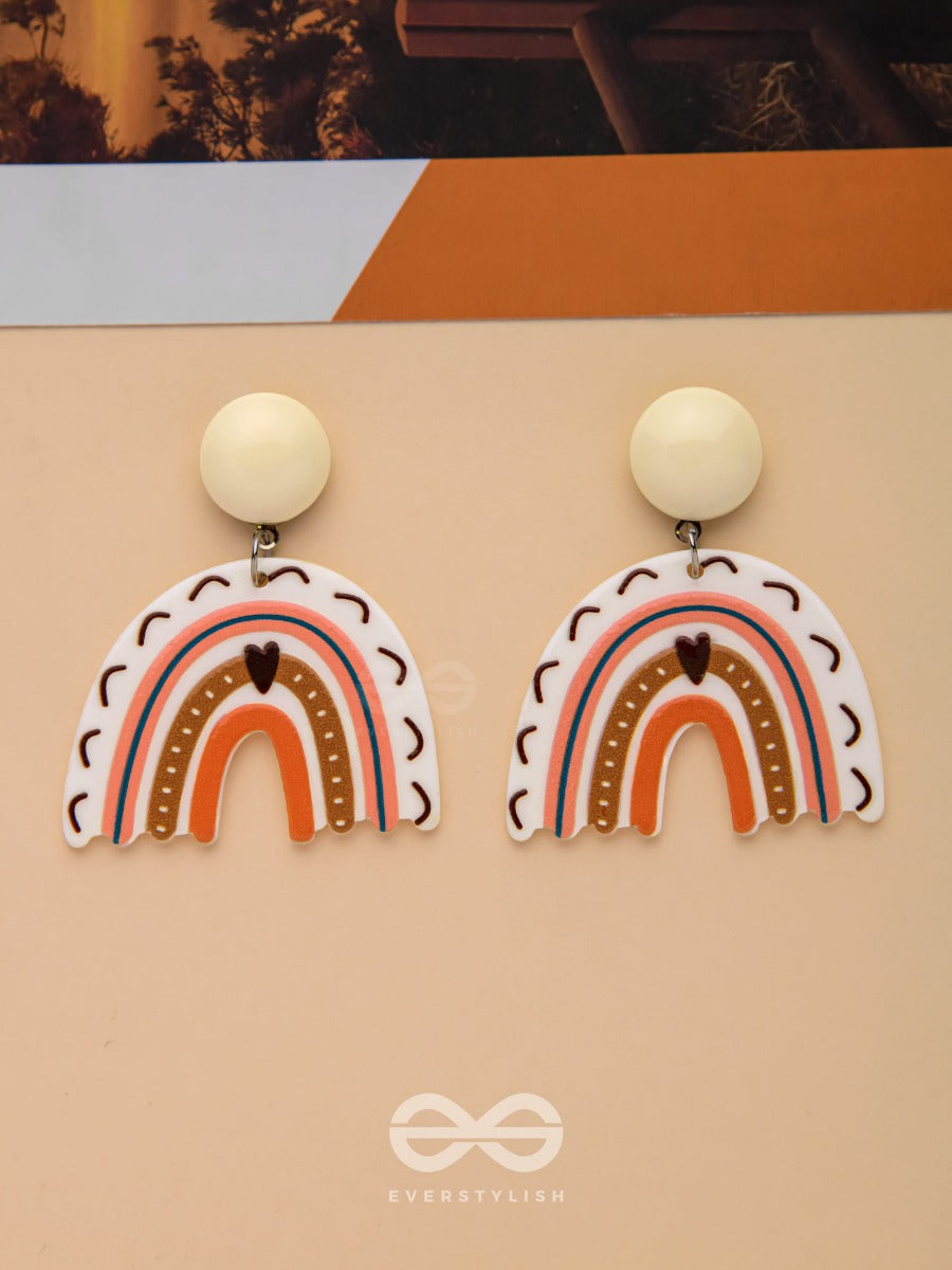 Heartfelt Rainbow - Statement Acrylic Earrings
