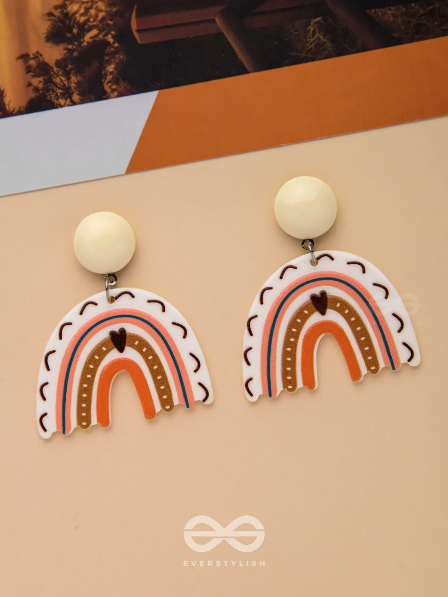 Heartfelt Rainbow - Statement Acrylic Earrings