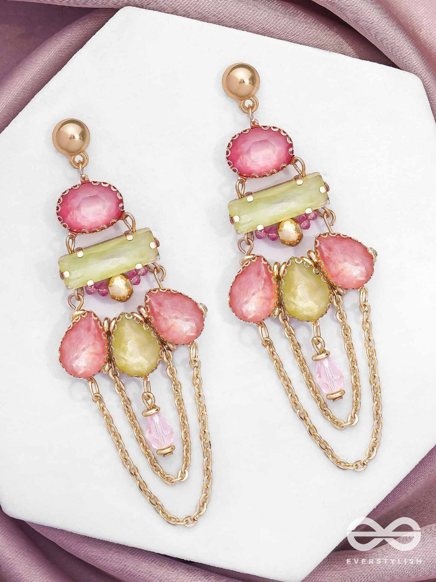 The Rosewood Radiance - Golden Embellished Earrings