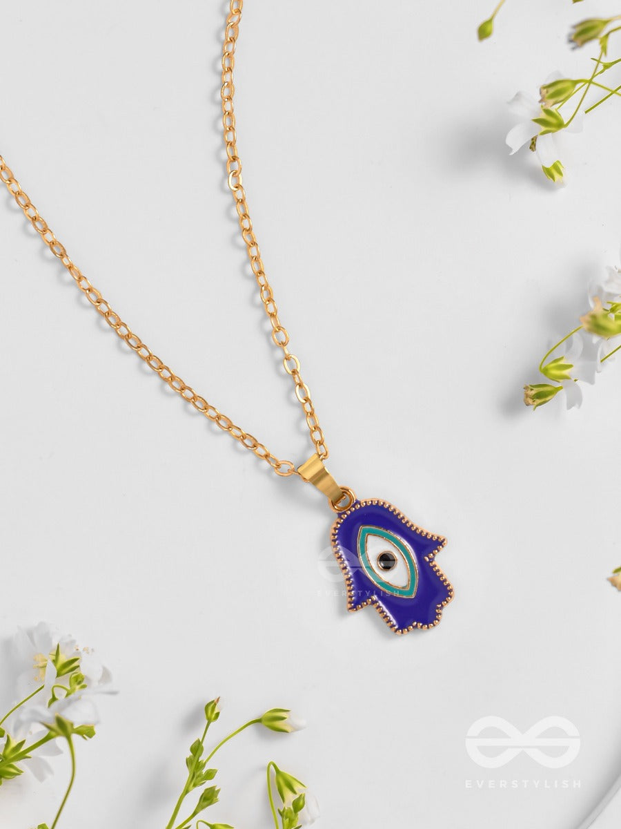 Guardian Palm - Golden Enamelled Pendant With Anti-Tarnish Coating