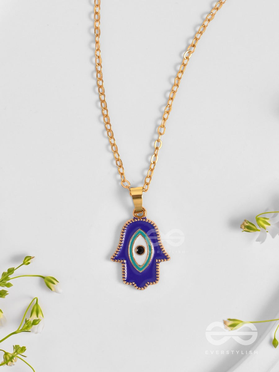 Guardian Palm - Golden Enamelled Pendant With Anti-Tarnish Coating