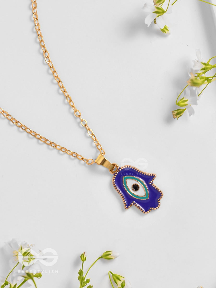 Guardian Palm - Golden Enamelled Pendant With Anti-Tarnish Coating