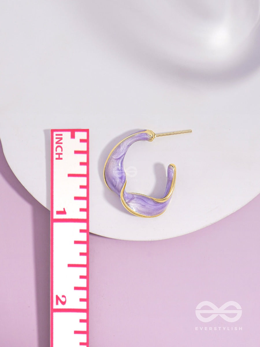 Ebb And Flow - Enamelled Twisted Studs (Purple)