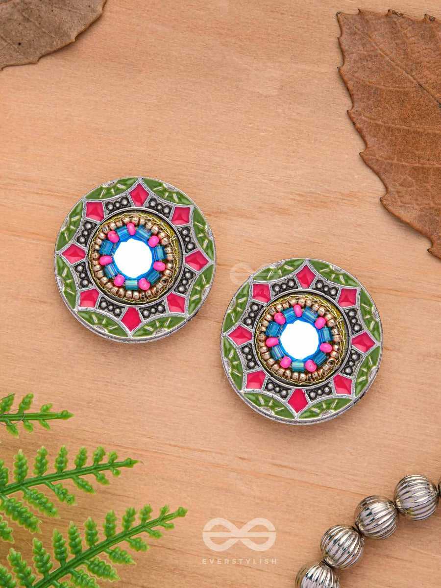 Magic Of Colors - Enamelled Oxidised Earrings