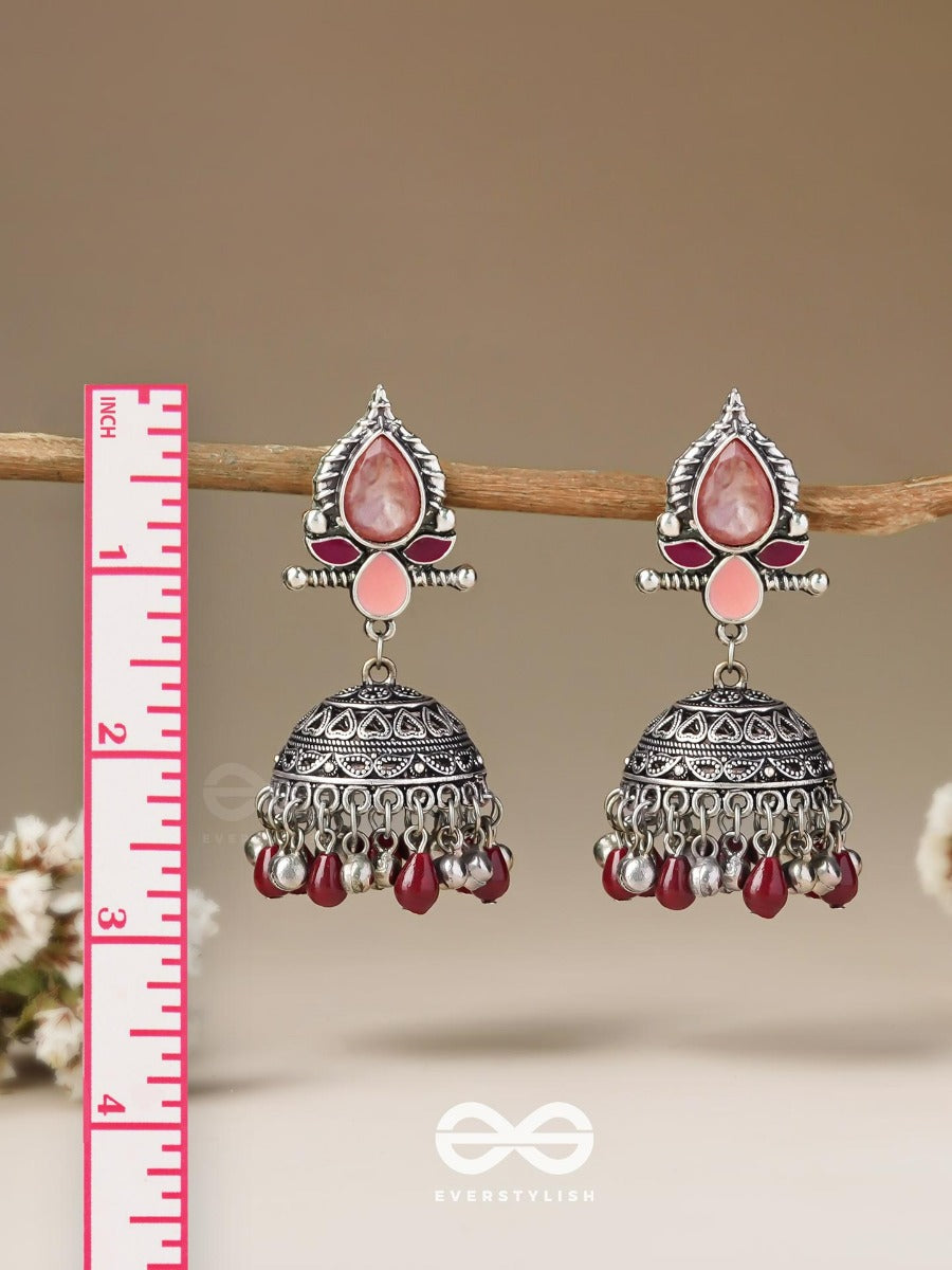 The Shades Of Love - Enamelled Oxidised Jhumka Earrings