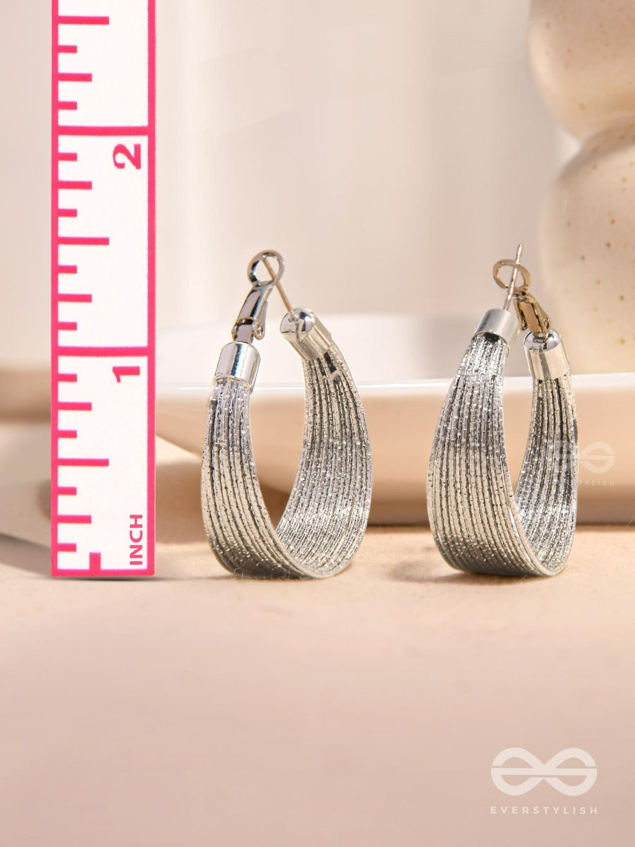 Spiral Strands - Statement Silver Hoop Earrings