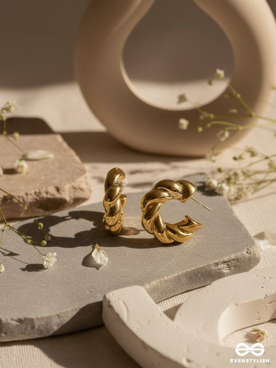 Dreamer's Luster - Statement Golden Earrings