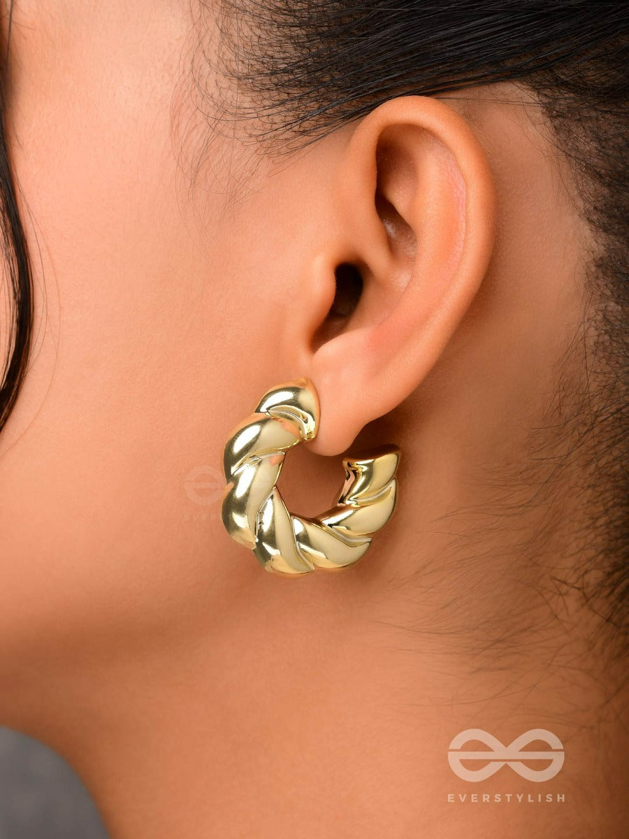 Dreamer's Luster - Statement Golden Earrings