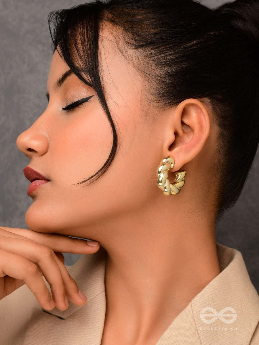 Dreamer's Luster - Statement Golden Earrings
