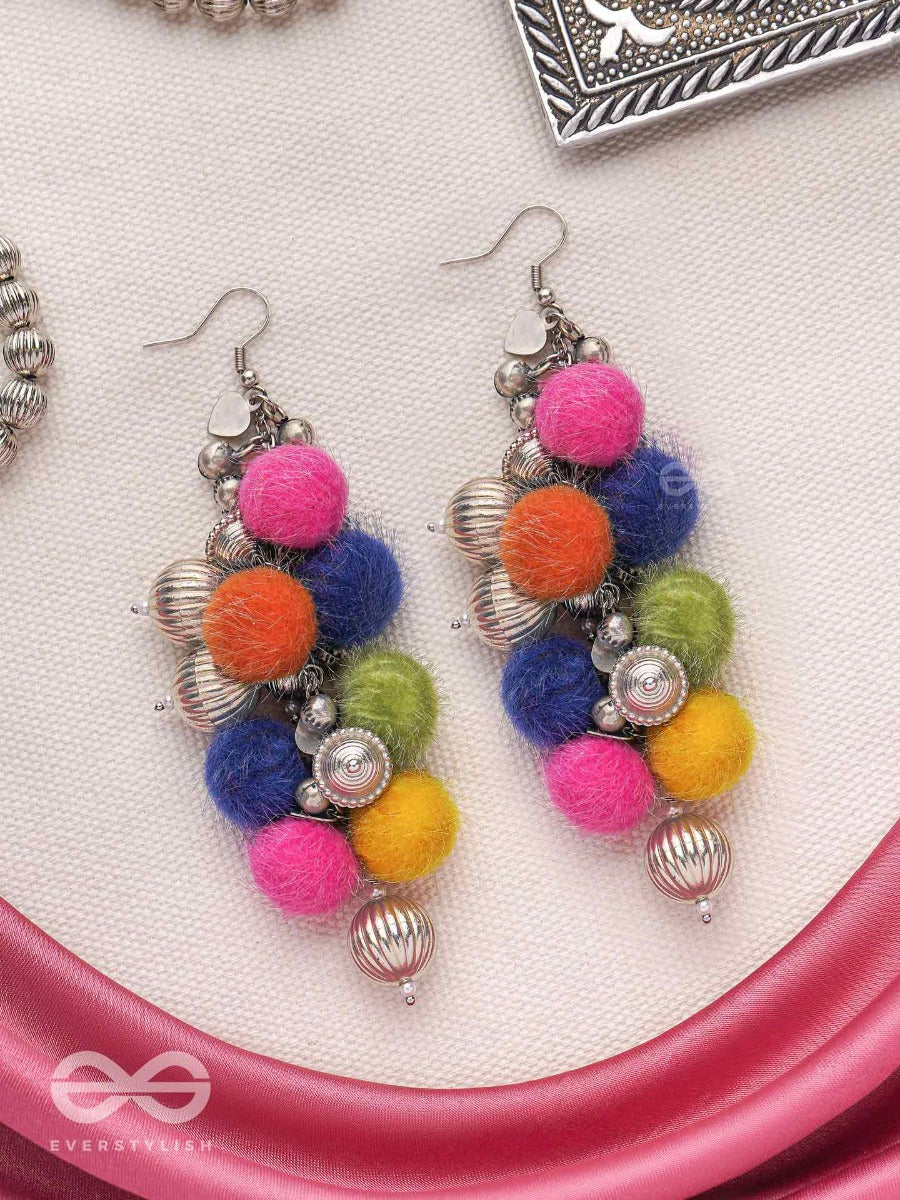 Fluffy Flings - Statement Oxidised Earrings