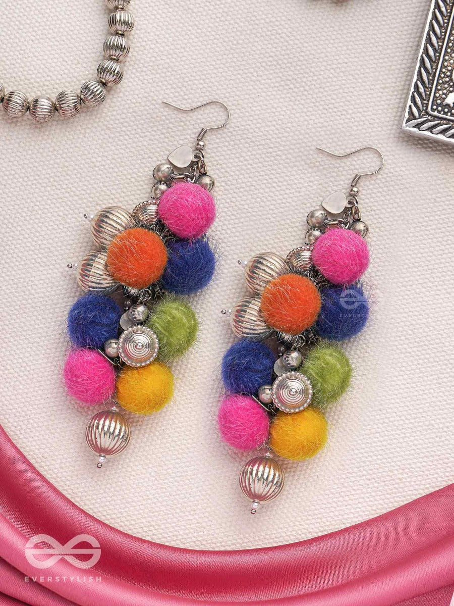 Fluffy Flings - Statement Oxidised Earrings