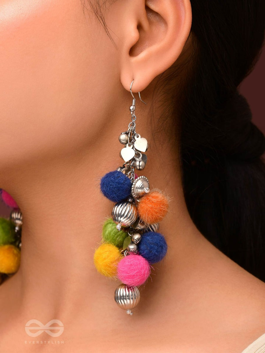 Fluffy Flings - Statement Oxidised Earrings