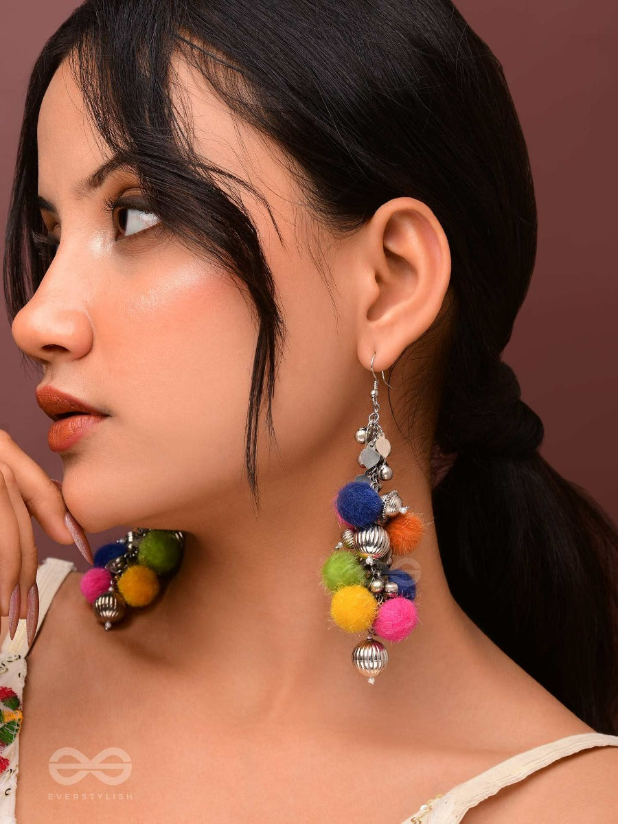 Fluffy Flings - Statement Oxidised Earrings