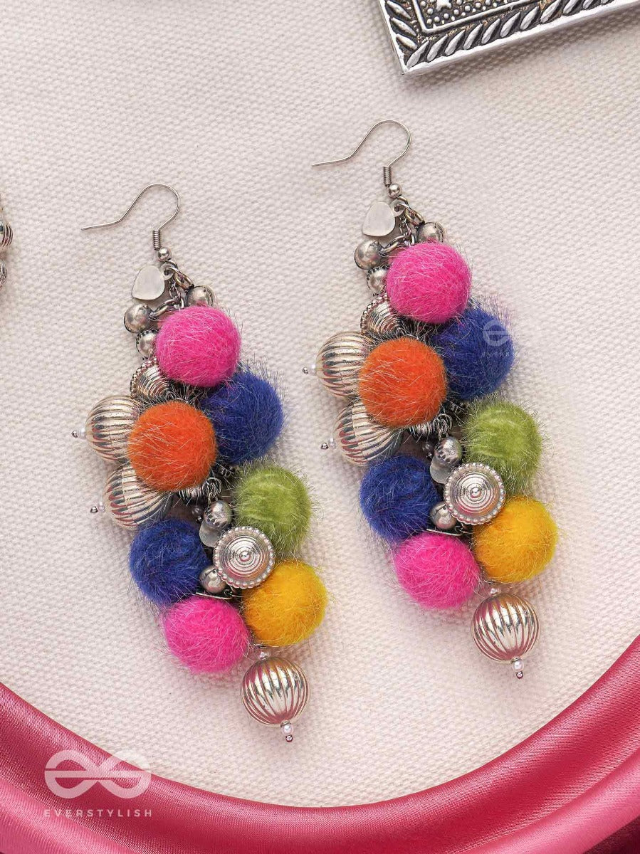 Fluffy Flings - Statement Oxidised Earrings