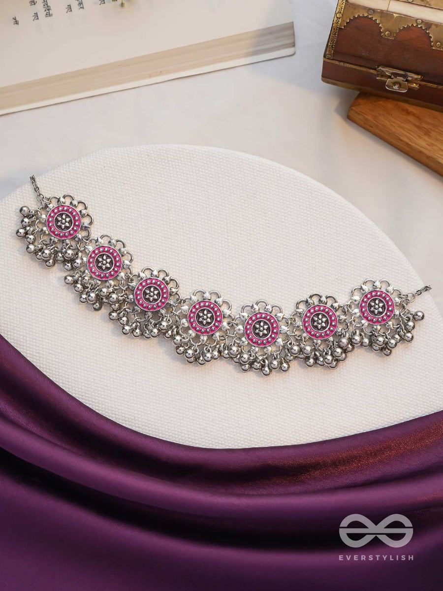 Rustic Blossoms - Enamelled Oxidised Neckpiece