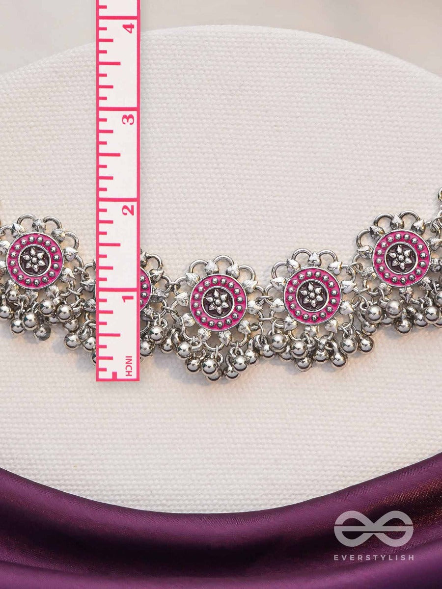 Rustic Blossoms - Enamelled Oxidised Neckpiece