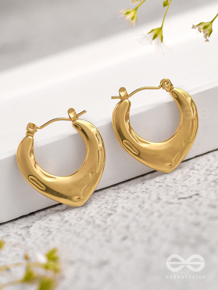 Tipsy Twilight - Golden Stainless Steel Earrings With Anti-Tarnish Coating