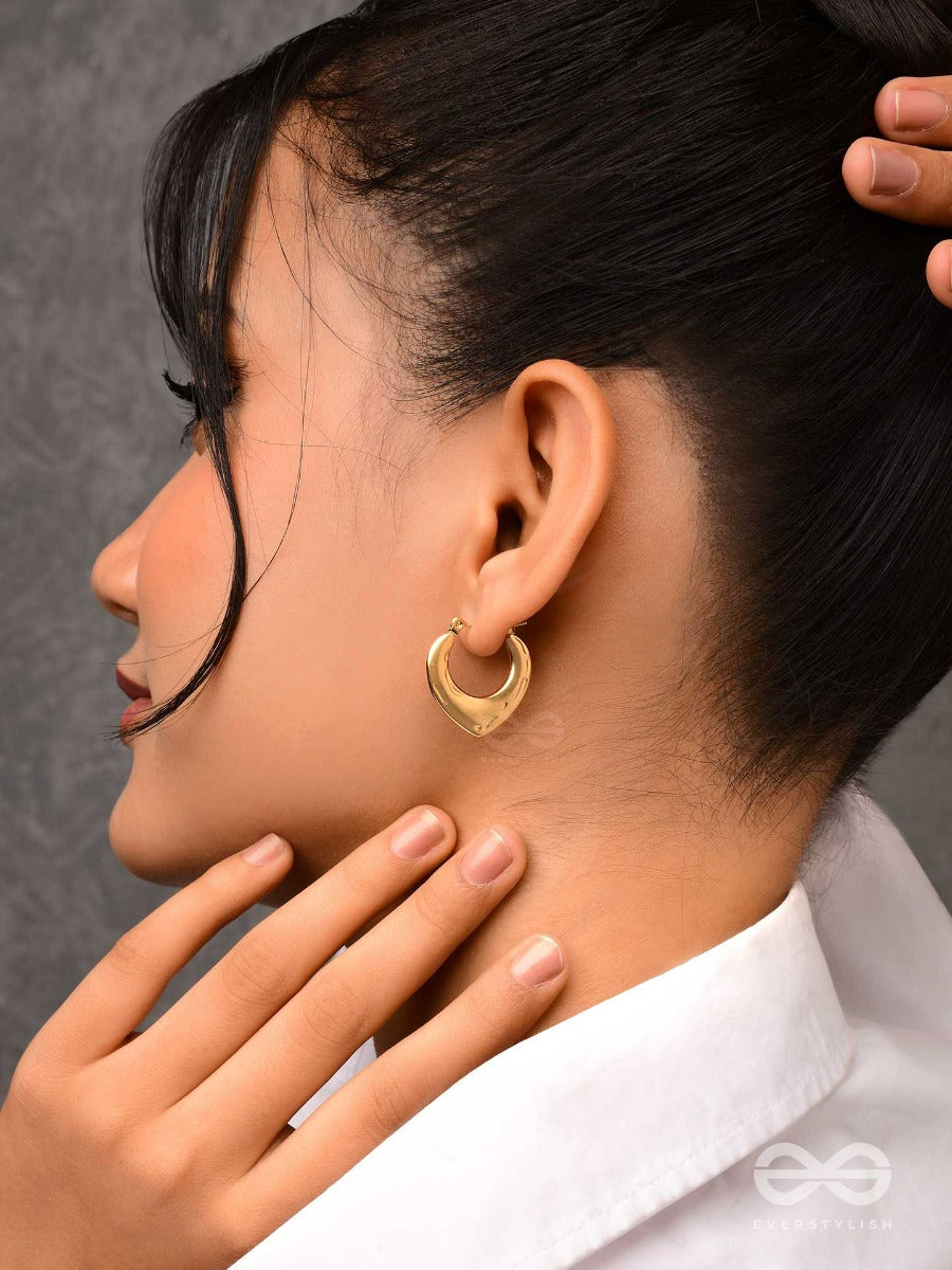 Tipsy Twilight - Golden Stainless Steel Earrings With Anti-Tarnish Coating