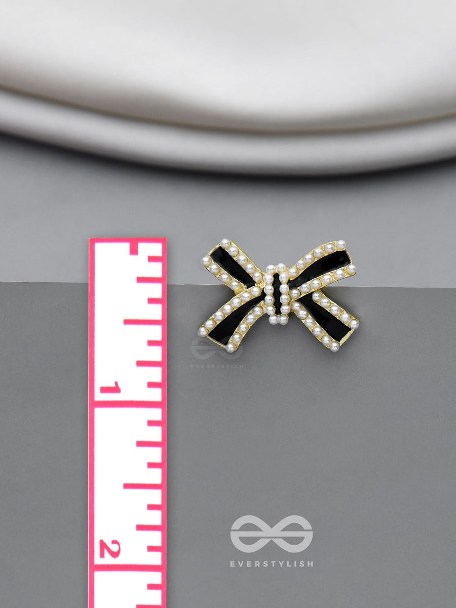 Knotty And Nice - Golden Embellished Studs (Black)