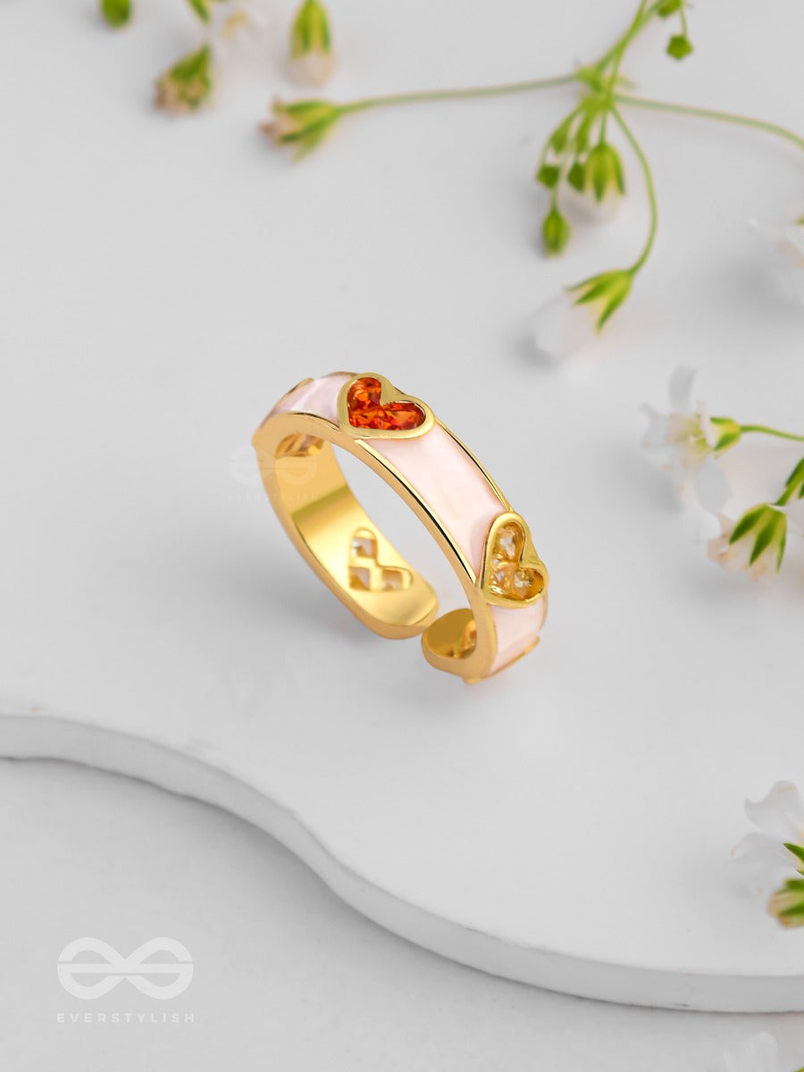 Adorable Affection - Heart Enamelled Ring