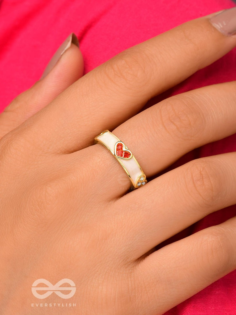 Adorable Affection - Heart Enamelled Ring