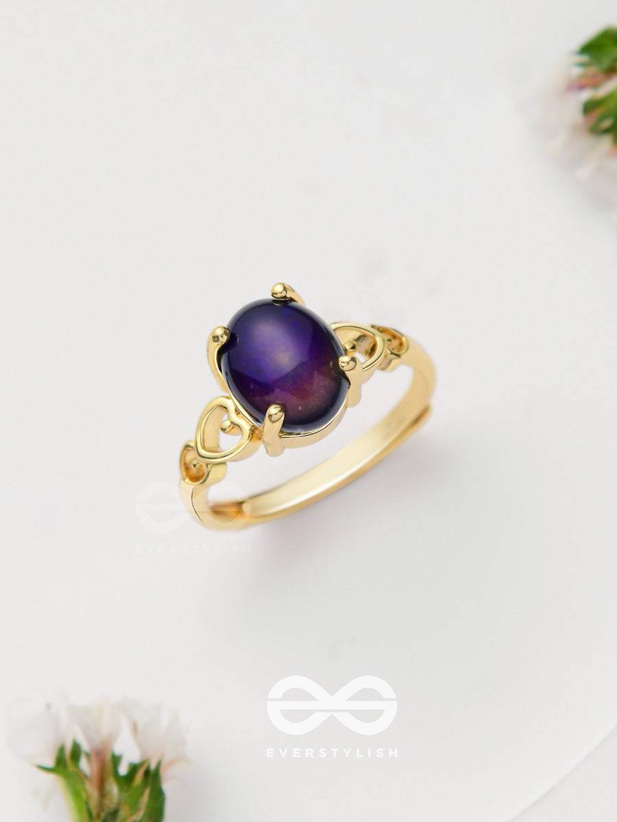 The Azure Delights - Golden Embellished Ring