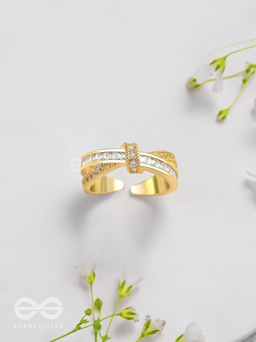 Twilight Crossroads - Golden Embellished Ring