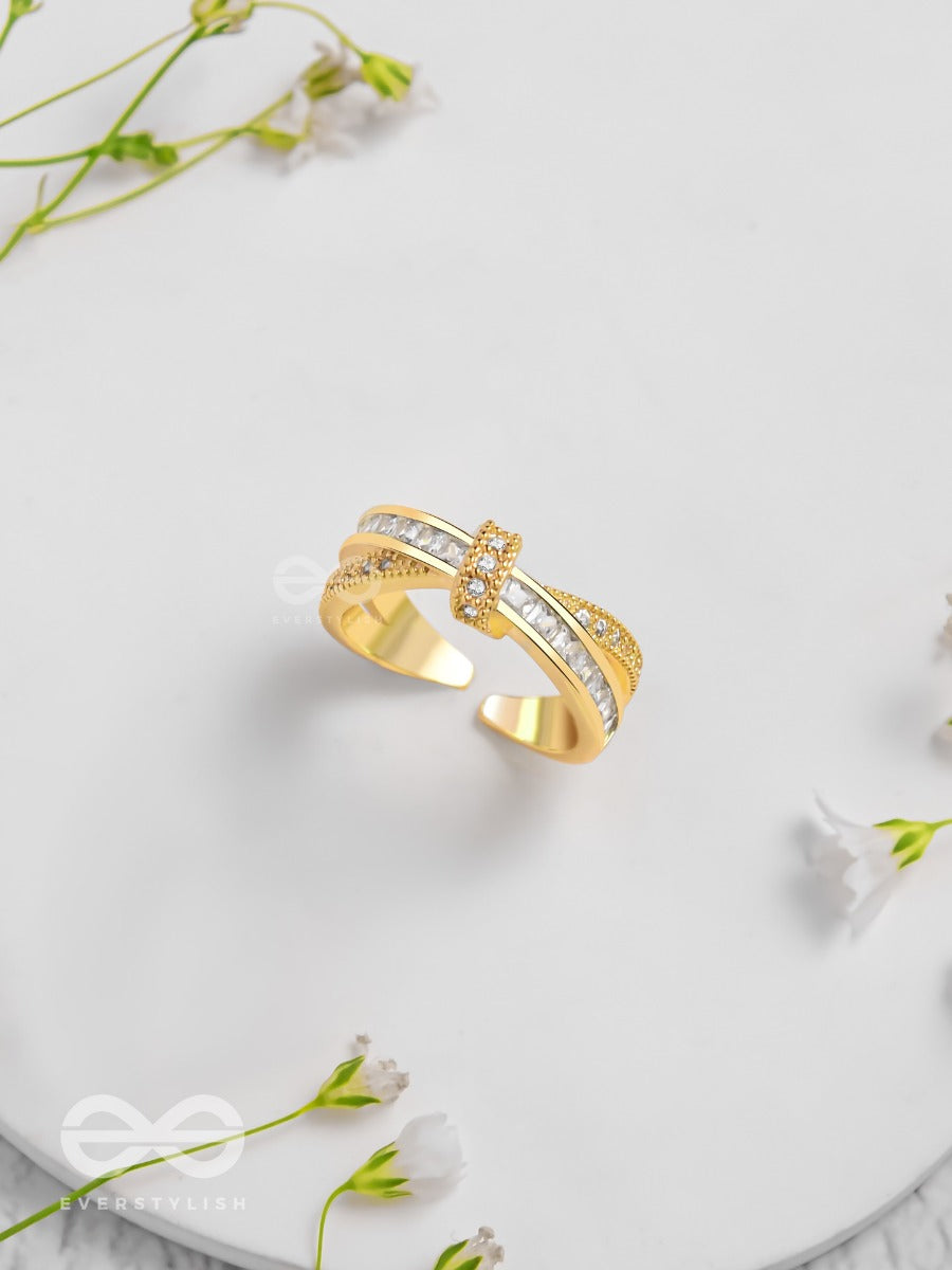 Twilight Crossroads - Golden Embellished Ring