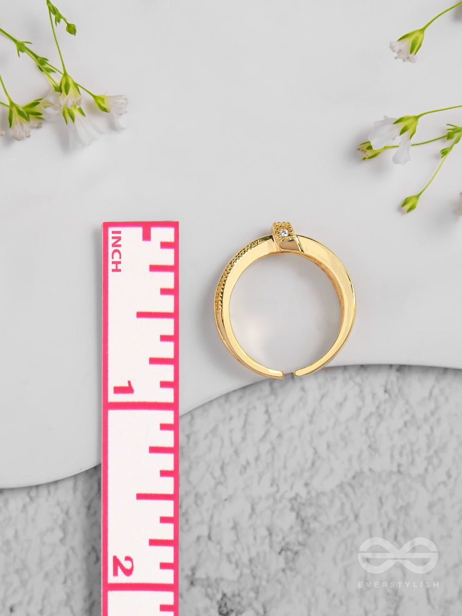 Twilight Crossroads - Golden Embellished Ring