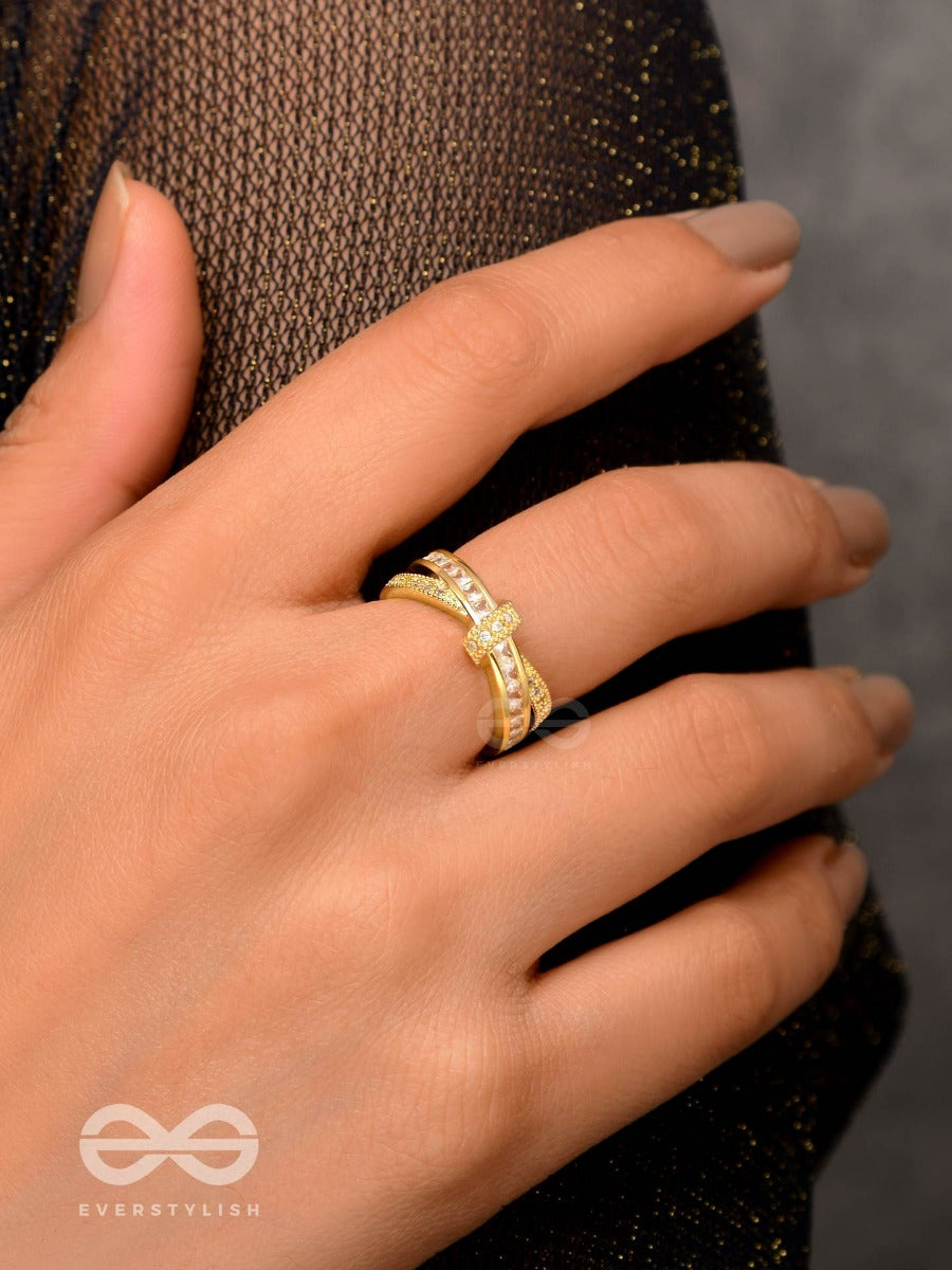 Twilight Crossroads - Golden Embellished Ring