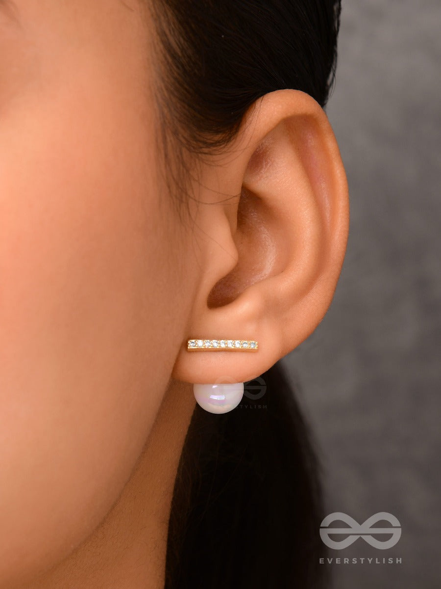 Modern Grace - Golden Embellished Ear Jackets