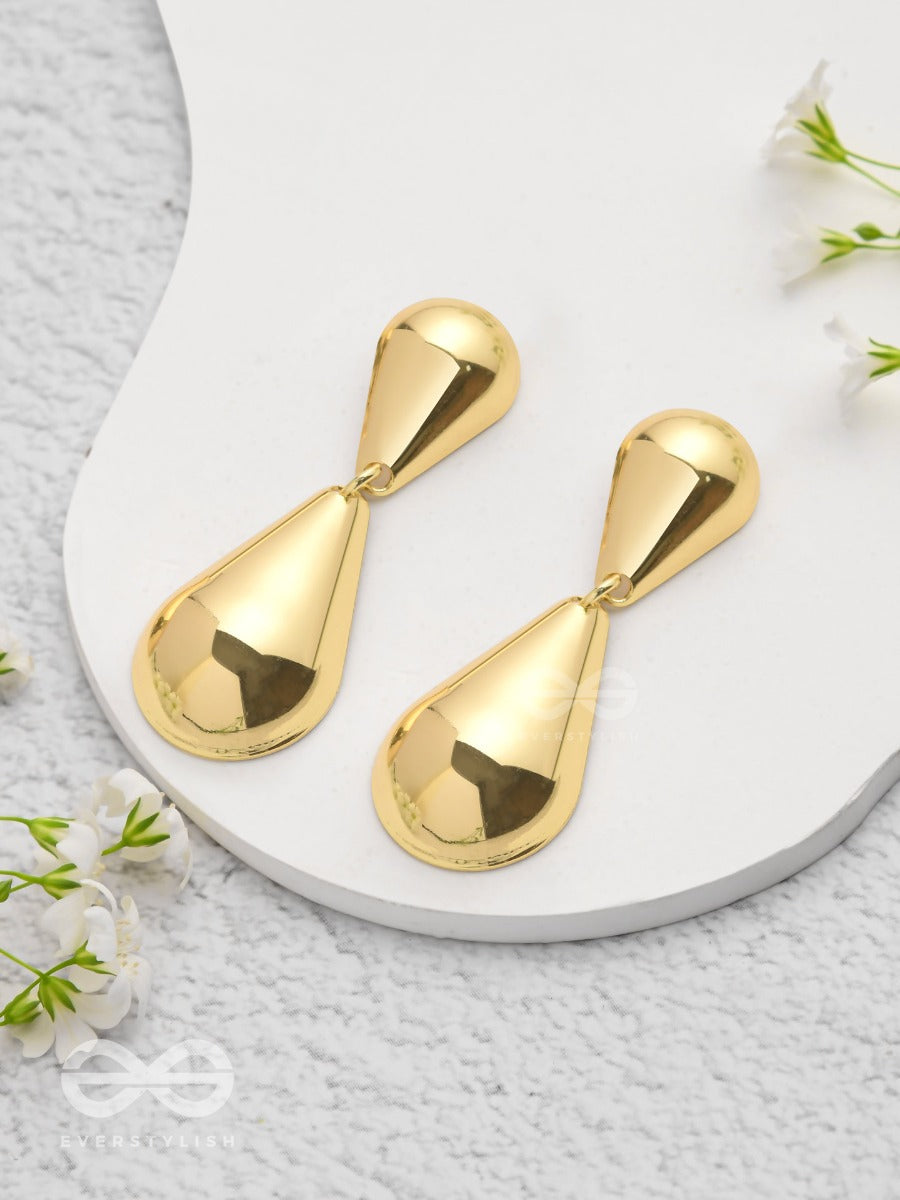 Glowing Galore - Statement Golden Earrings