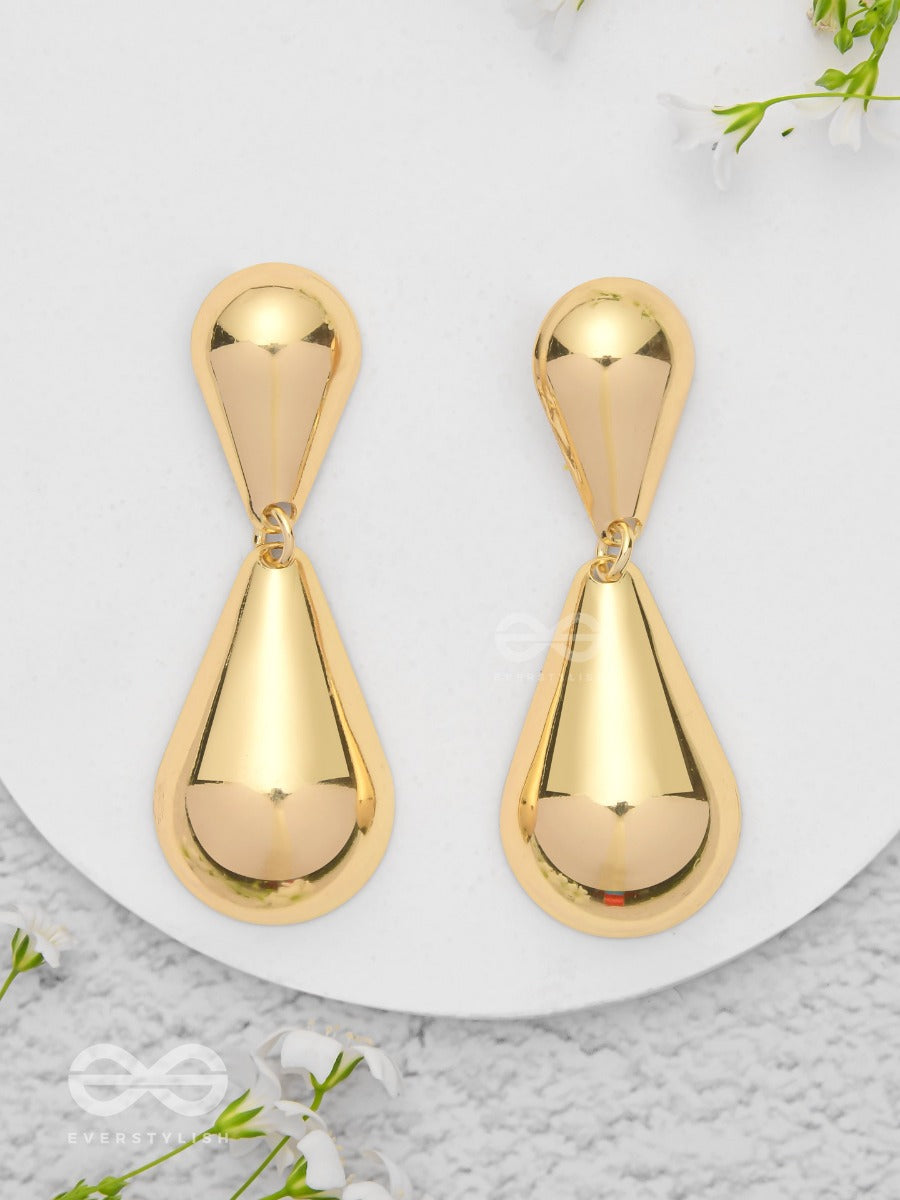 Glowing Galore - Statement Golden Earrings