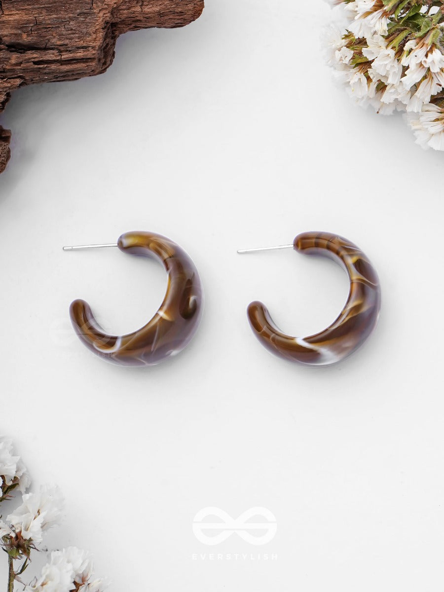 Cinnamon Swirl - Acrylic Earrings