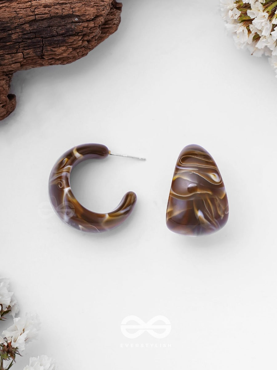 Cinnamon Swirl - Acrylic Earrings