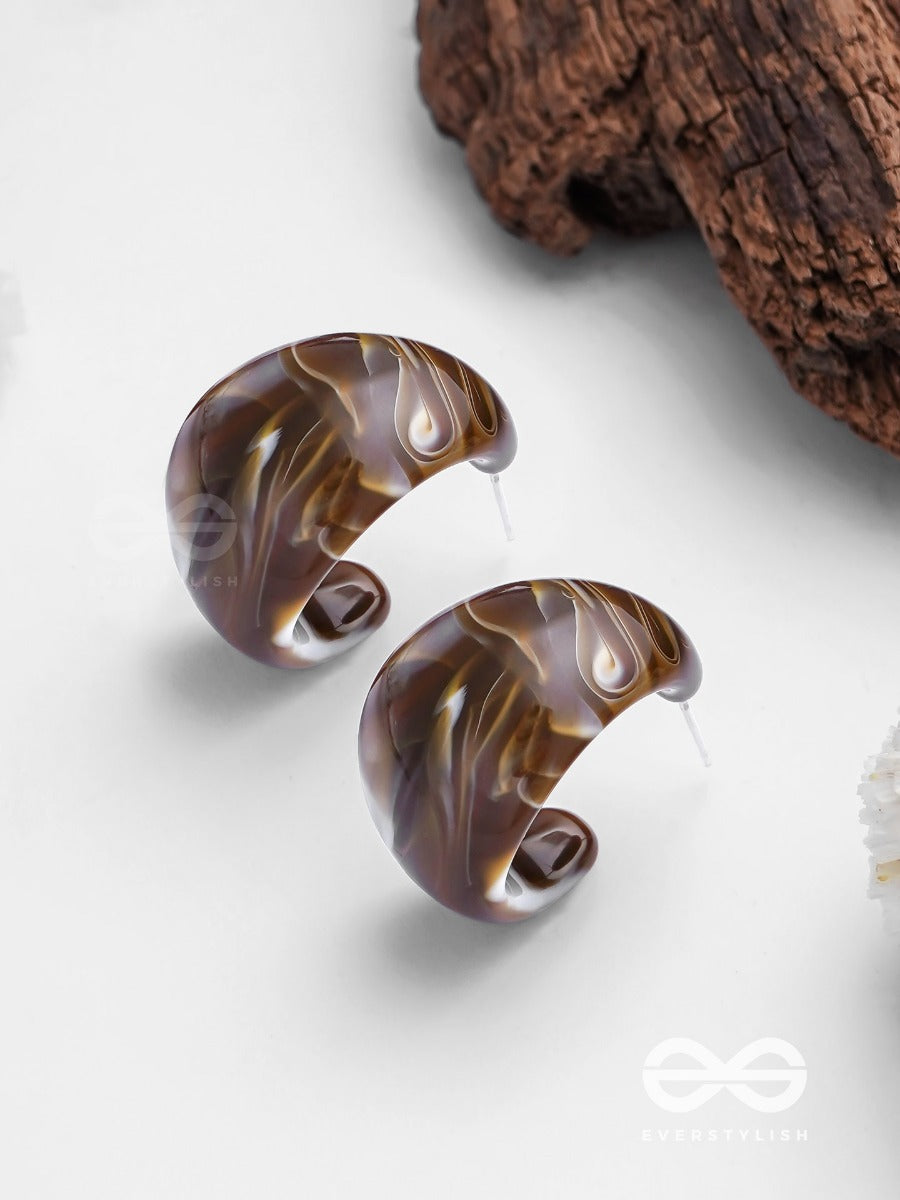 Cinnamon Swirl - Acrylic Earrings