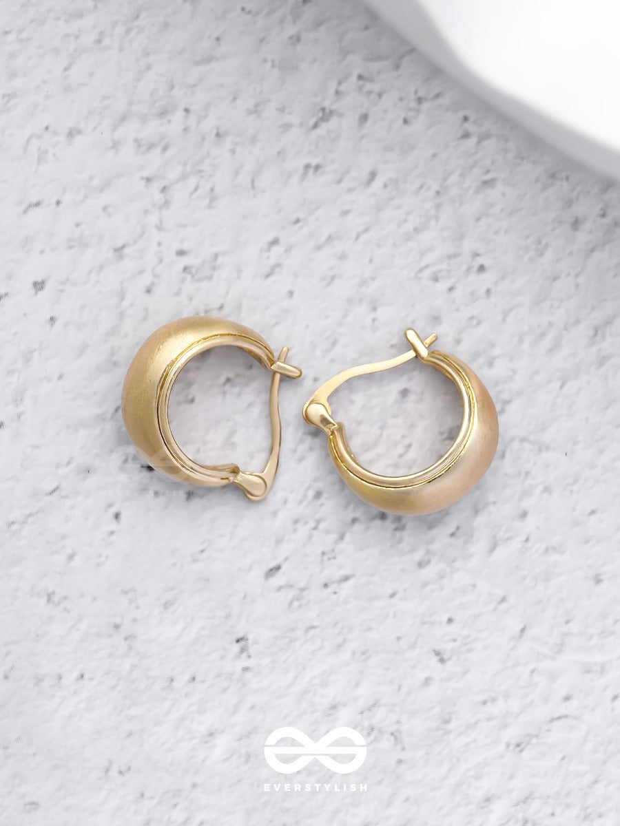 Gilded In Matte - Golden Earrings