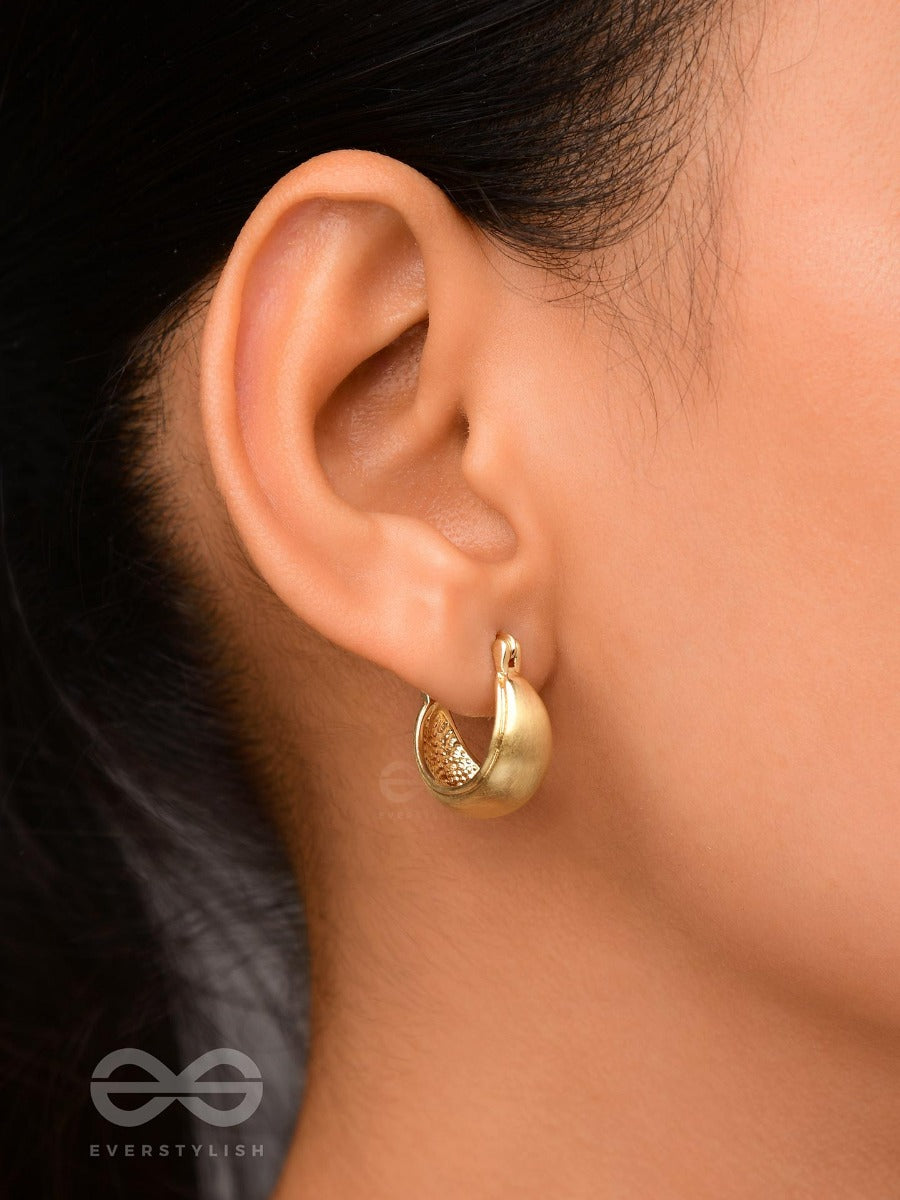 Gilded In Matte - Golden Earrings