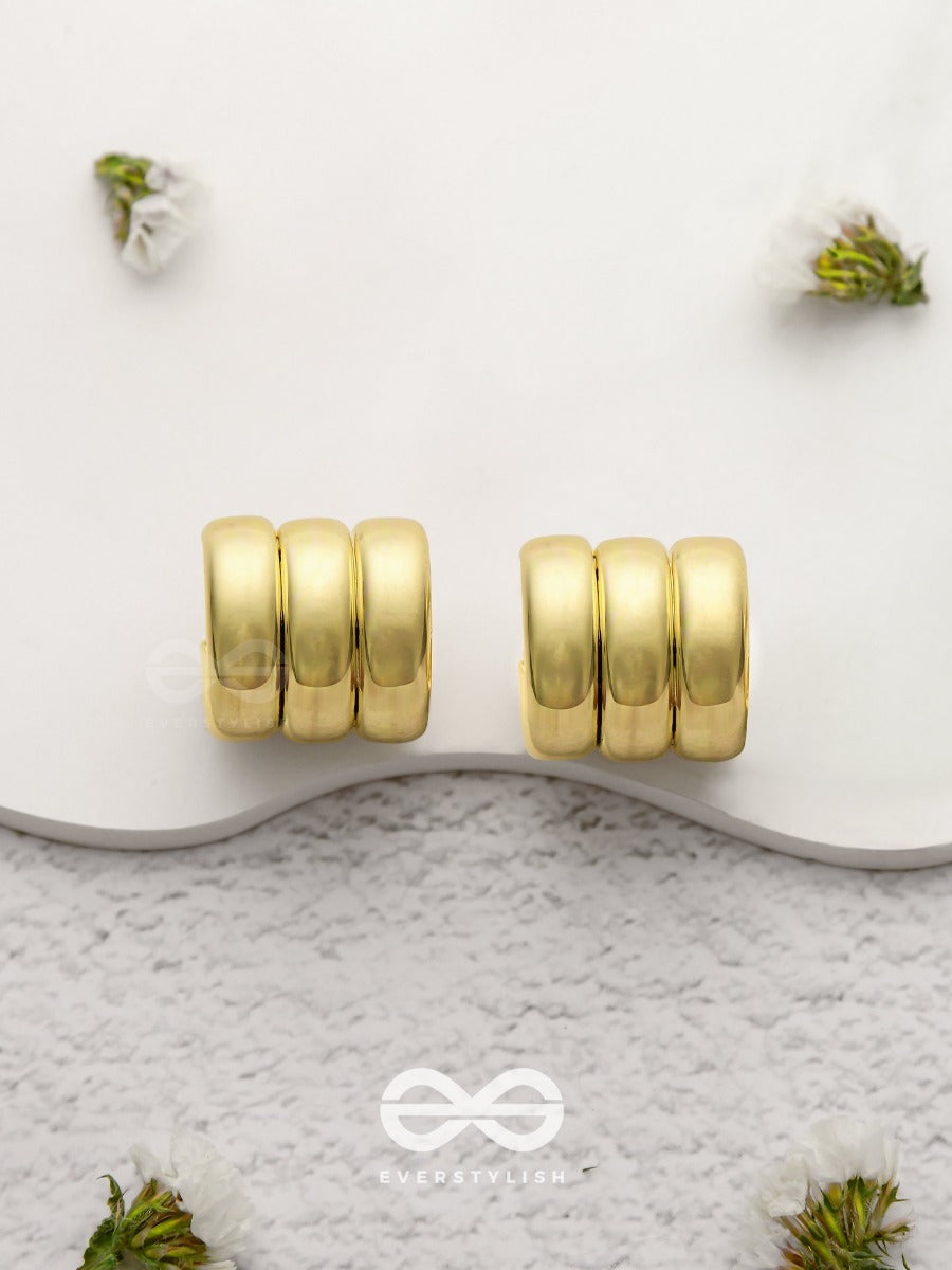 Twisted Trio - Golden Earrings