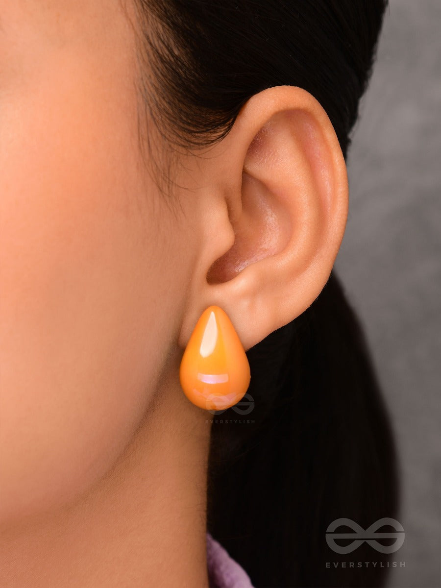 Shining Crescents - Holographic Acrylic Earrings (Orange)